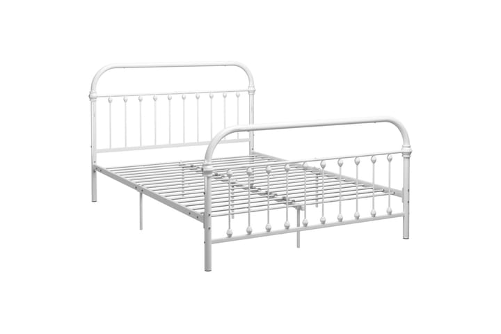 Sängynrunko valkoinen metalli 120x200 cm - Sänkykehikot & sängynrungot