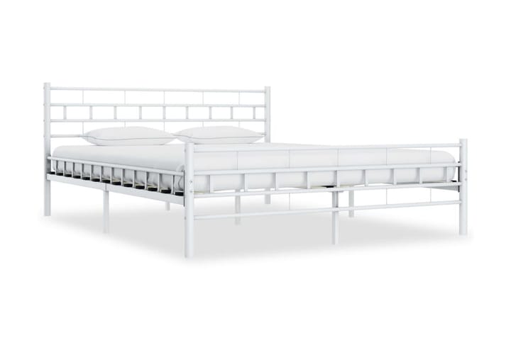 Sängynrunko valkoinen metalli 140x200 cm - Valkoinen - Sänkykehikot & sängynrungot