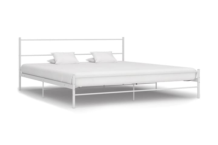 Sängynrunko valkoinen metalli 160x200 cm - Valkoinen - Sänkykehikot & sängynrungot