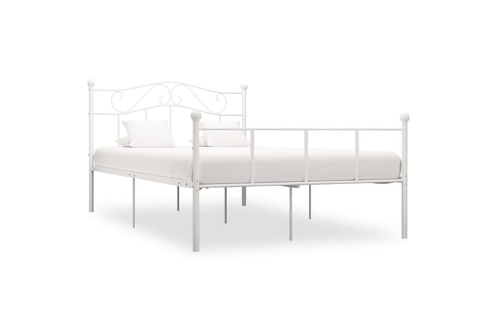 Sängynrunko valkoinen metalli 160x200 cm - Sänkykehikot & sängynrungot