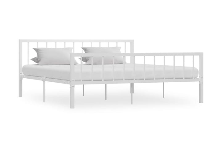 Sängynrunko valkoinen metalli 180x200 cm - Sänkykehikot & sängynrungot