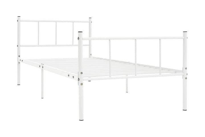 Sängynrunko valkoinen metalli 90x200 cm - Valkoinen - Sänkykehikot & sängynrungot
