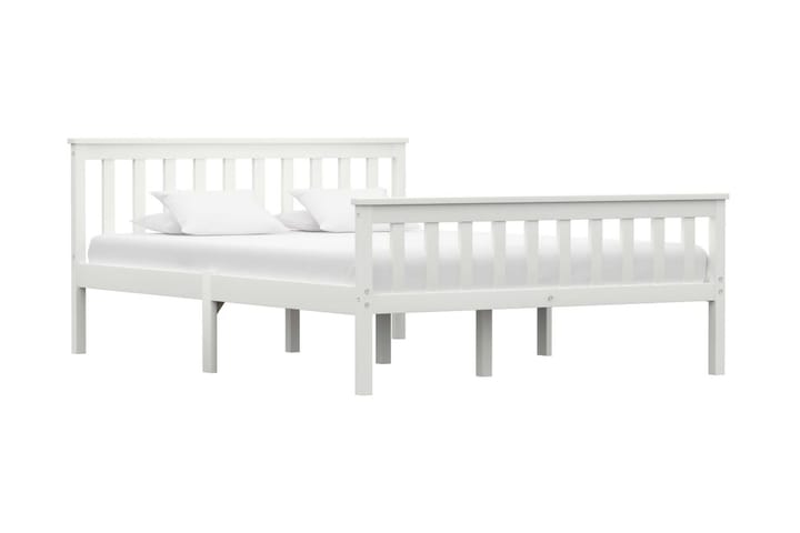 Sängynrunko valkoinen täysi mänty 140x200 cm - Valkoinen - Sänkykehikot & sängynrungot