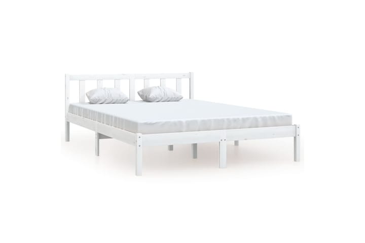 Sängynrunko valkoinen täysi mänty 140x200 cm - Sänkykehikot & sängynrungot