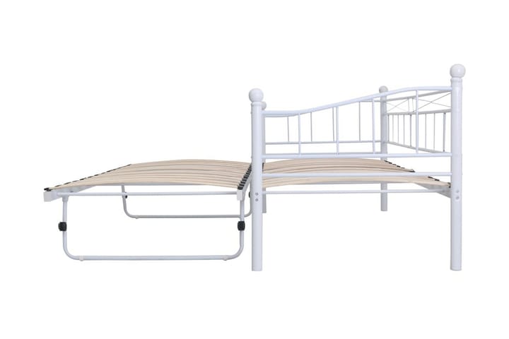 Sängynrunko valkoinen teräs 180x200/90x200 cm - Valkoinen - Sänkykehikot & sängynrungot