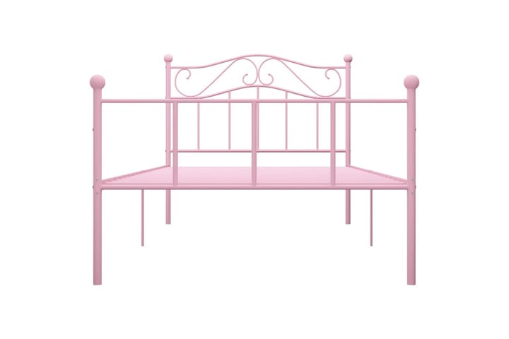 Sängynrunko pinkki metalli 100x200 cm - Sänkykehikot & sängynrungot