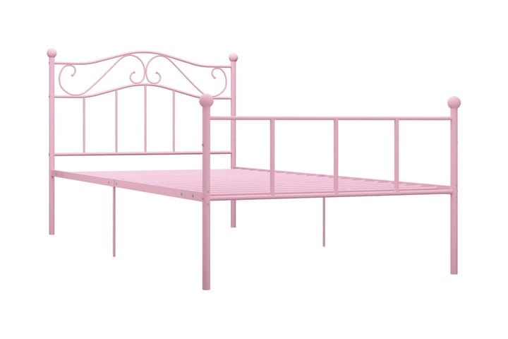 Sängynrunko pinkki metalli 90x200 cm - Sänkykehikot & sängynrungot