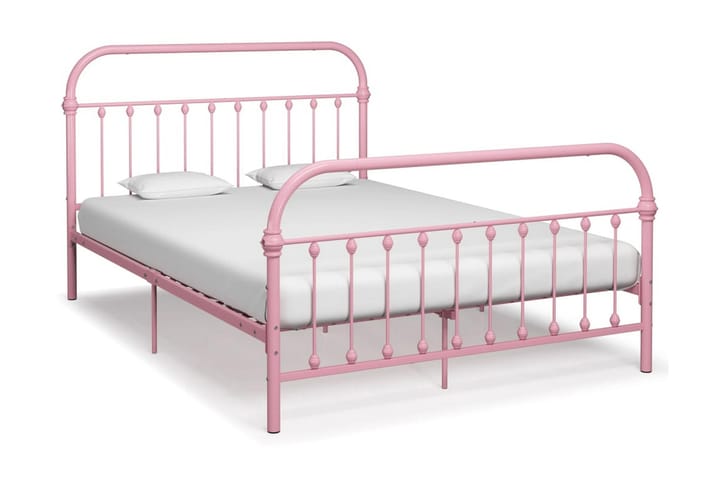 Sängynrunko pinkki metalli 160x200 cm - Sänkykehikot & sängynrungot