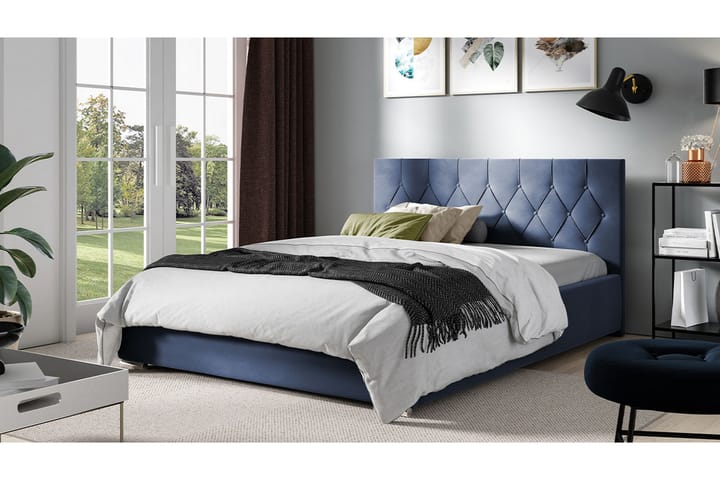 Sänky 147x222 cm - Sininen - Sänkykehikot & sängynrungot