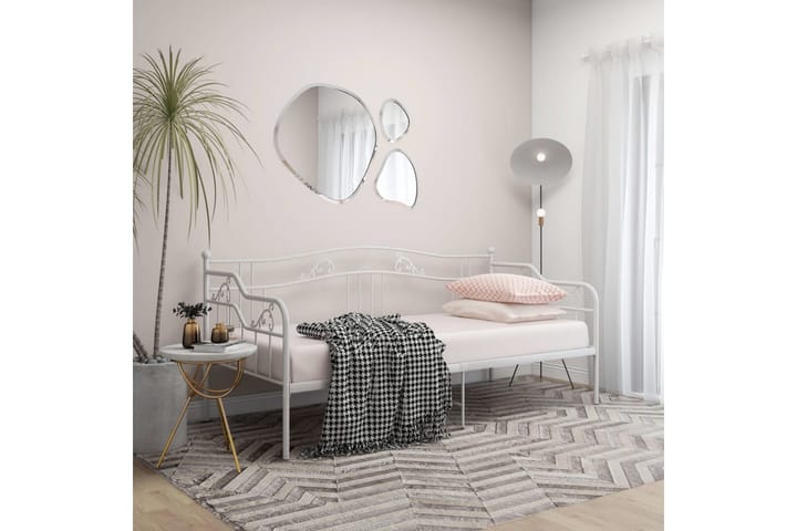 Sohvasängyn runko valkoinen metalli 90x200 cm - Valkoinen - Sänkykehikot & sängynrungot