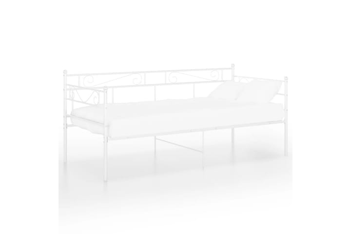 Sohvasängyn runko valkoinen metalli 90x200 cm - Sänkykehikot & sängynrungot