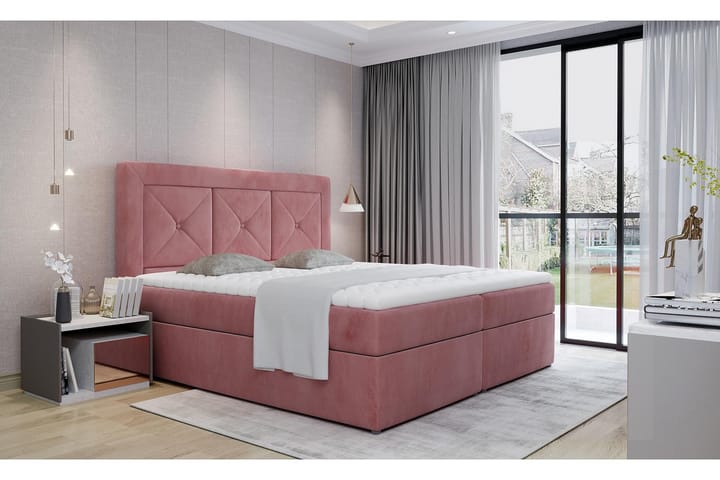 Sänkypaketti Cataloba 180x200 cm - Vaaleanpunainen - Sänkypaketti