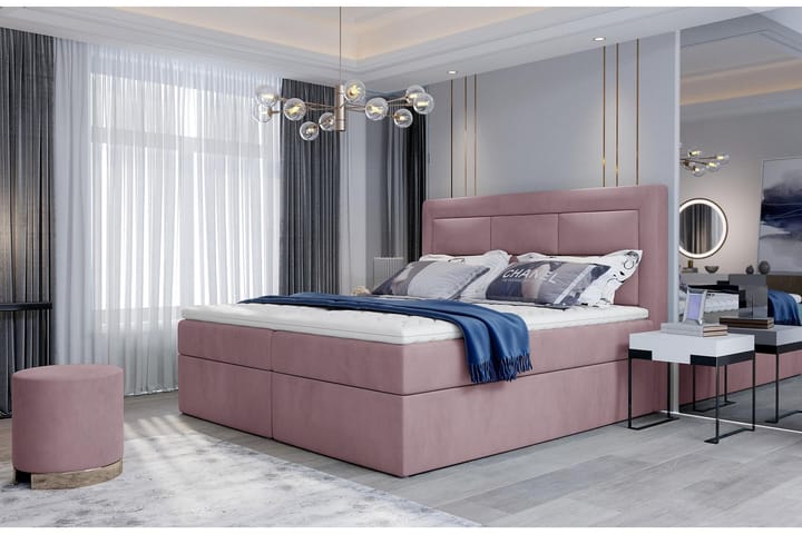 Sänkypaketti Montalon 180x200 cm - Vaaleanpunainen - Sänkypaketti