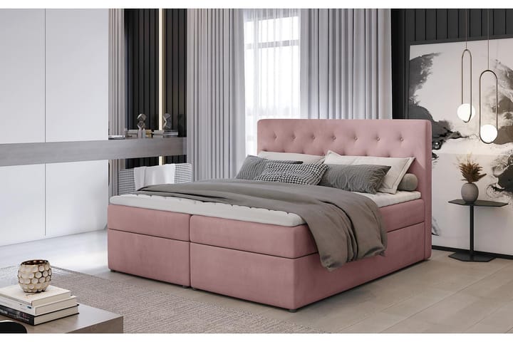 Sänkypaketti Nottawa 160x200 cm - Vaaleanpunainen - Sänkypaketti