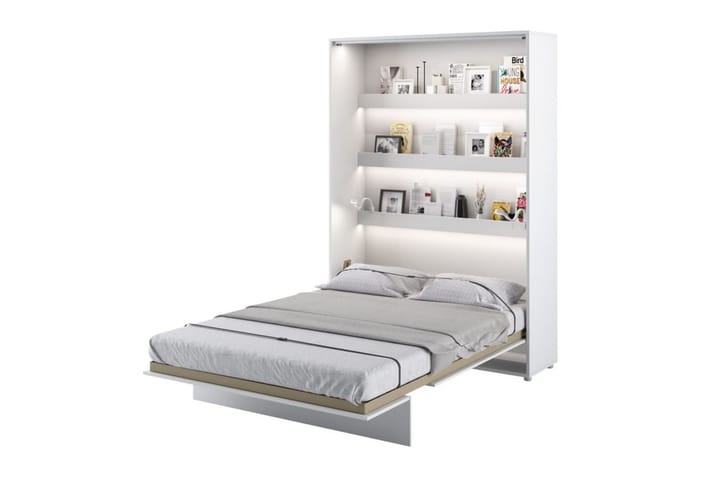 Sänkykaappi 140x200 cm Pysty Valkoinen - Bed Consept - Kaappisängyt
