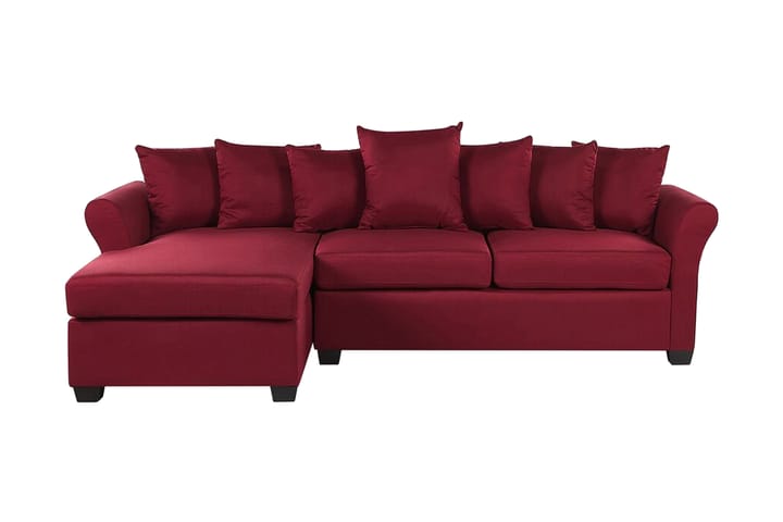 3:n ist Kulmasohva Lyngsnes - Tummanpunainen - 3 istuttava sohva divaanilla - Divaanisohva