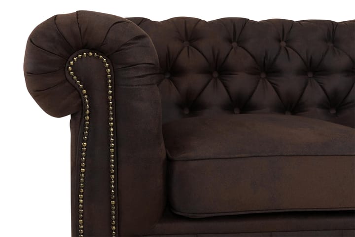 Sohva Chester Deluxe 4:n ist Vintage - Tummanruskea - 4:n istuttava sohva - Howard-sohvat - Nahkasohva