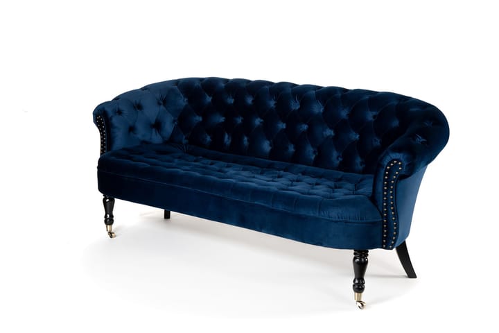 Sohva Chester Ludovic 3:n ist - Sininen - 3:n istuttava sohva - Howard-sohvat - Samettisohva