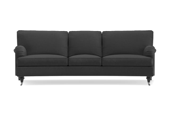 Sohva Oxford Classic 3:n ist Kaareva - Tummanharmaa - 3:n istuttava sohva - Howard-sohvat