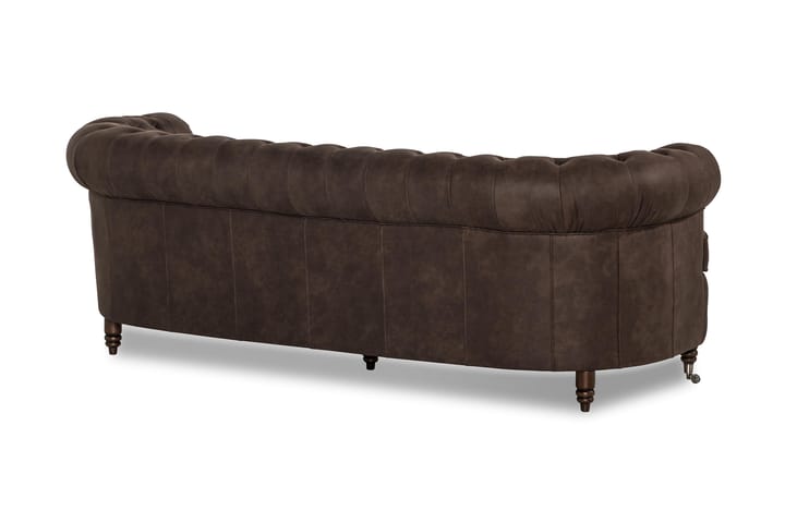 Sohva Walton Lyx 3:n ist Kaareva - Tummanruskea - 3:n istuttava sohva - Howard-sohvat