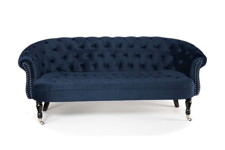 Sohva Chester Ludovic 3:n ist - Petroolinsininen - Howard-sohvat - Samettisohva - 3:n istuttava sohva