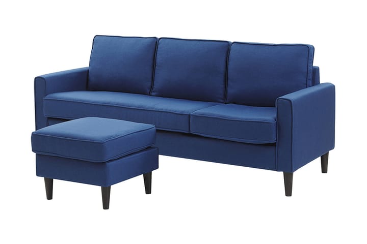 Sohva Ralphell Jalkarahilla - Sininen - 3:n istuttava sohva - Sohva