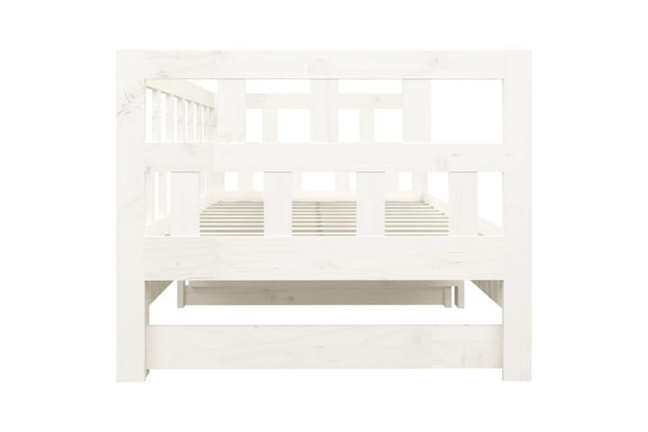Sohvasänky ulosvedettävä valkoinen täysi mänty 2x (90x200) c - Valkoinen - Vuodesohva