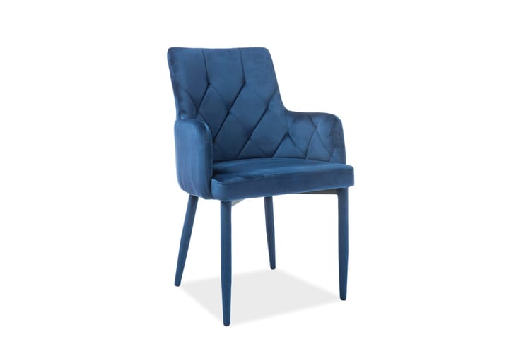 Käsinojallinen tuoli Jurbise 4-pak - Sametti/Sininen - Ruokapöydän tuolit - Meikkituoli - Käsinojallinen tuoli