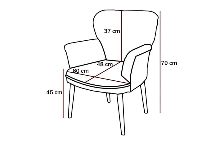 Käsinojatuoli Jalacea - Kerma - Ruokapöydän tuolit - Meikkituoli - Käsinojallinen tuoli