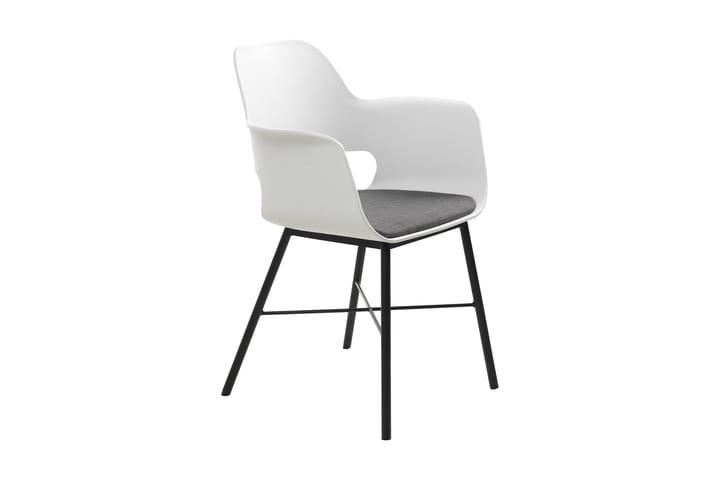 Karmituoli Janji - Valkoinen - Ruokapöydän tuolit - Meikkituoli - Käsinojallinen tuoli