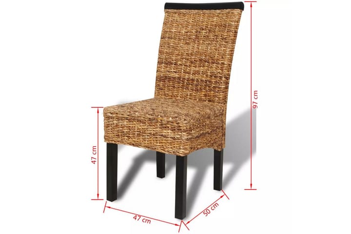 Ruokapöydän tuolit 2 kpl manilla ja täysi mangopuu - Ruskea - Ruokapöydän tuolit - Käsinojallinen tuoli - Meikkituoli