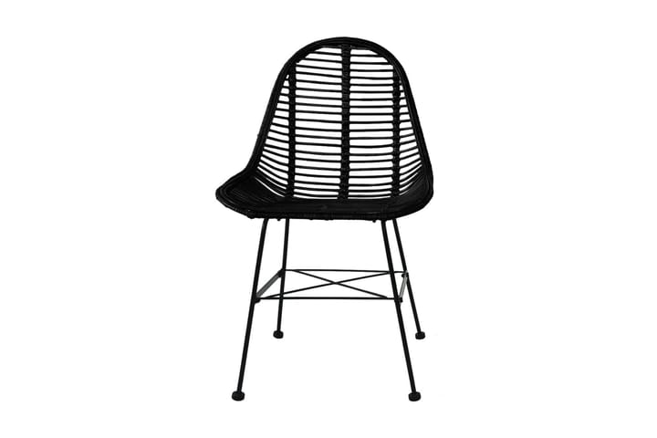 Ruokapöydän tuolit 2 kpl musta luonnollinen rottinki - Musta - Ruokapöydän tuolit - Käsinojallinen tuoli - Meikkituoli
