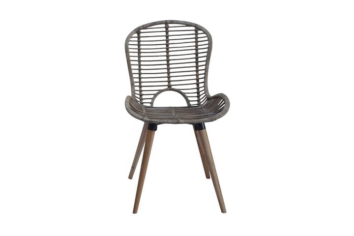 Ruokapöydän tuolit 2 kpl ruskea luonnollinen rottinki - Ruskea - Ruokapöydän tuolit - Käsinojallinen tuoli - Meikkituoli