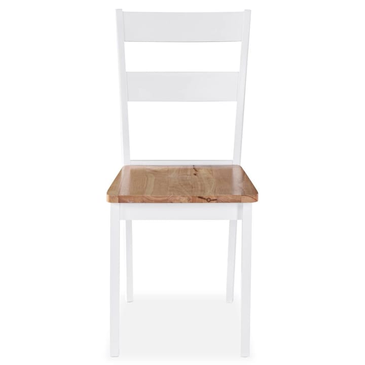 Ruokapöydän tuolit 2 kpl valkoinen täysi kumipuu - Valkoinen - Meikkituoli - Käsinojallinen tuoli - Ruokapöydän tuolit