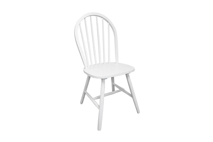Ruokapöydän tuolit 2 kpl valkoinen täysi puu - Valkoinen - Ruokapöydän tuolit - Meikkituoli - Käsinojallinen tuoli