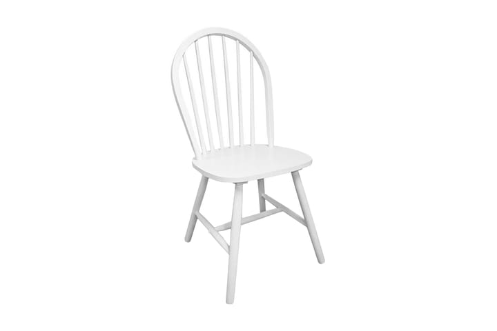 Ruokapöydän tuolit 4 kpl valkoinen täysi puu - Valkoinen - Ruokapöydän tuolit - Käsinojallinen tuoli - Meikkituoli