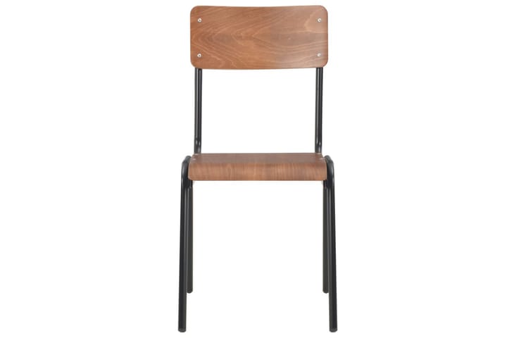 Ruokatuolit 2 kpl ruskea vaneri teräs - Ruskea - Ruokapöydän tuolit - Käsinojallinen tuoli - Meikkituoli