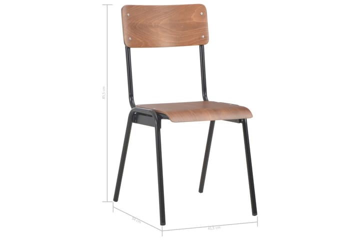 Ruokatuolit 2 kpl ruskea vaneri teräs - Ruskea - Ruokapöydän tuolit - Käsinojallinen tuoli - Meikkituoli