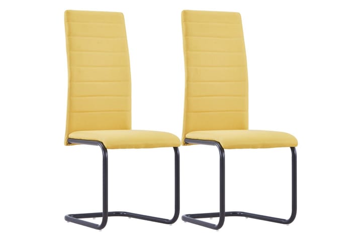 Ruokatuolit takajalattomat 2 kpl keltainen kangas - Keltainen - Ruokapöydän tuolit - Meikkituoli - Käsinojallinen tuoli