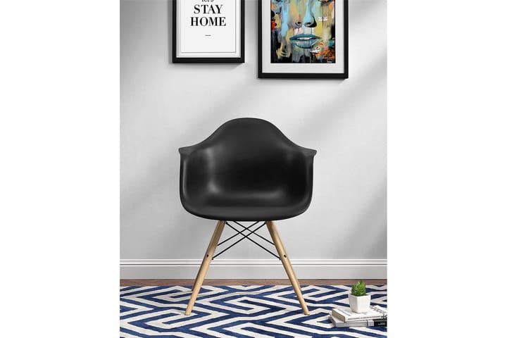 Nojatuoli Mid Century Musta - Dorel Home - Meikkituoli - Käsinojallinen tuoli - Ruokapöydän tuolit