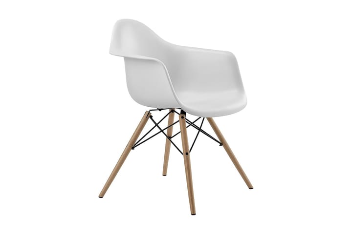 Nojatuoli Mid Century Valkoinen - Dorel Home - Meikkituoli - Käsinojallinen tuoli - Ruokapöydän tuolit