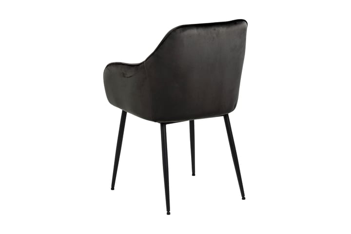 Nojatuoli Olze VIC-kangas 2-pak - Ruskea/Matta Musta - Ruokapöydän tuolit - Meikkituoli - Käsinojallinen tuoli