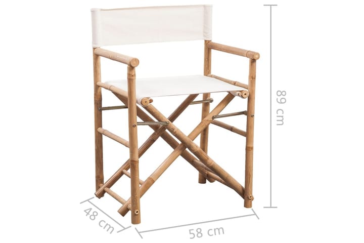 Kokoontaitettava ohjaajantuoli 2 kpl bambu ja kangas - Ruskea - Tuoli & nojatuoli - Ohjaajantuoli