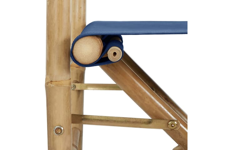 Kokoontaitettava ohjaajantuoli 2 kpl sininen bambu ja kangas - Ohjaajantuoli - Tuoli & nojatuoli