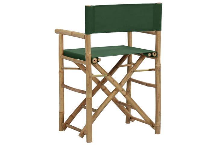 Kokoontaitettava ohjaajantuoli 2 kpl vihreä bambu ja kangas - Tuoli & nojatuoli - Ohjaajantuoli