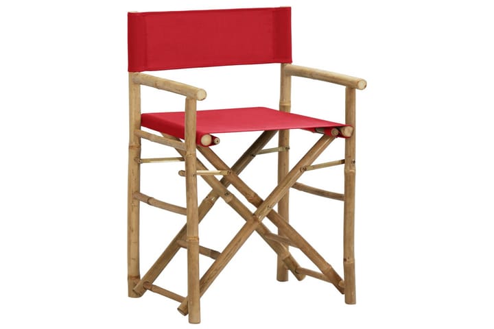 Kokoontaitettava ohjaajantuoli 2kpl punainen bambu ja kangas - Tuoli & nojatuoli - Ohjaajantuoli
