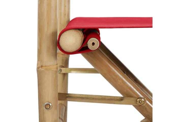 Kokoontaitettava ohjaajantuoli 2kpl punainen bambu ja kangas - Ohjaajantuoli - Tuoli & nojatuoli