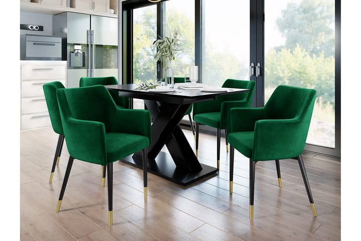Ruokatuoli Glenarm - Musta/Vihreä - Ruokapöydän tuolit