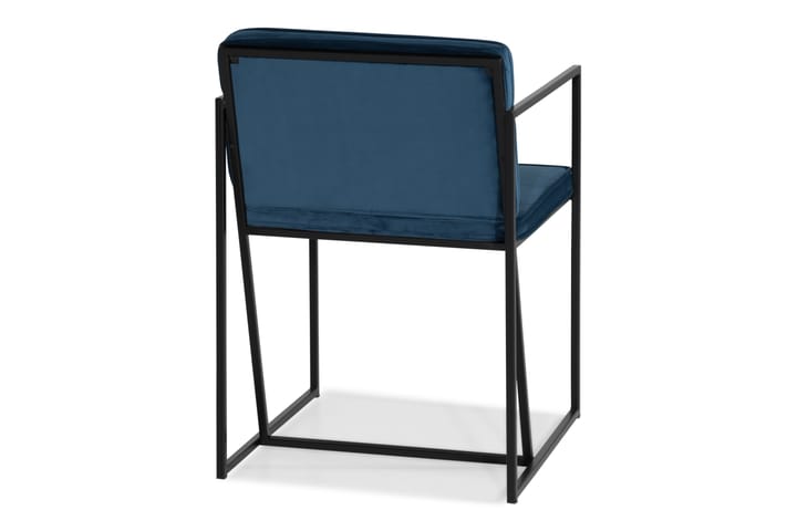 Ruokatuoli Treni Sametti - Sininen - Ruokapöydän tuolit - Meikkituoli - Käsinojallinen tuoli