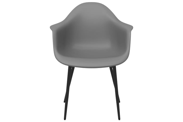 Ruokatuolit 2 kpl harmaa PP - Ruokapöydän tuolit - Käsinojallinen tuoli - Meikkituoli